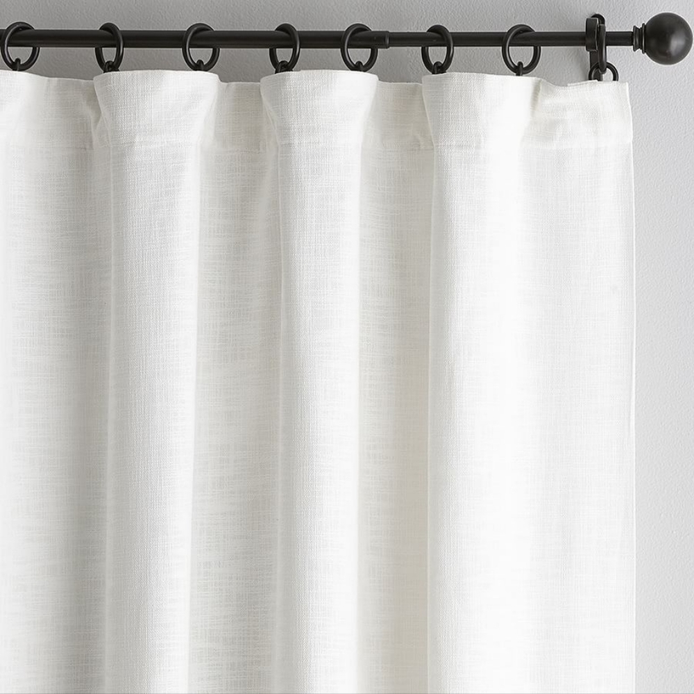 NWOT Pottery Barn Seaton Textured Cotton Lined 1 Curtain Panel 50x108 White